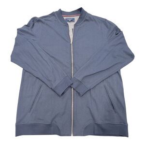 BRITCHES SPORT BY SAMTEX Jacket Mens XL Bomber Birdseye‎ Full Zip  Sleeve Blue